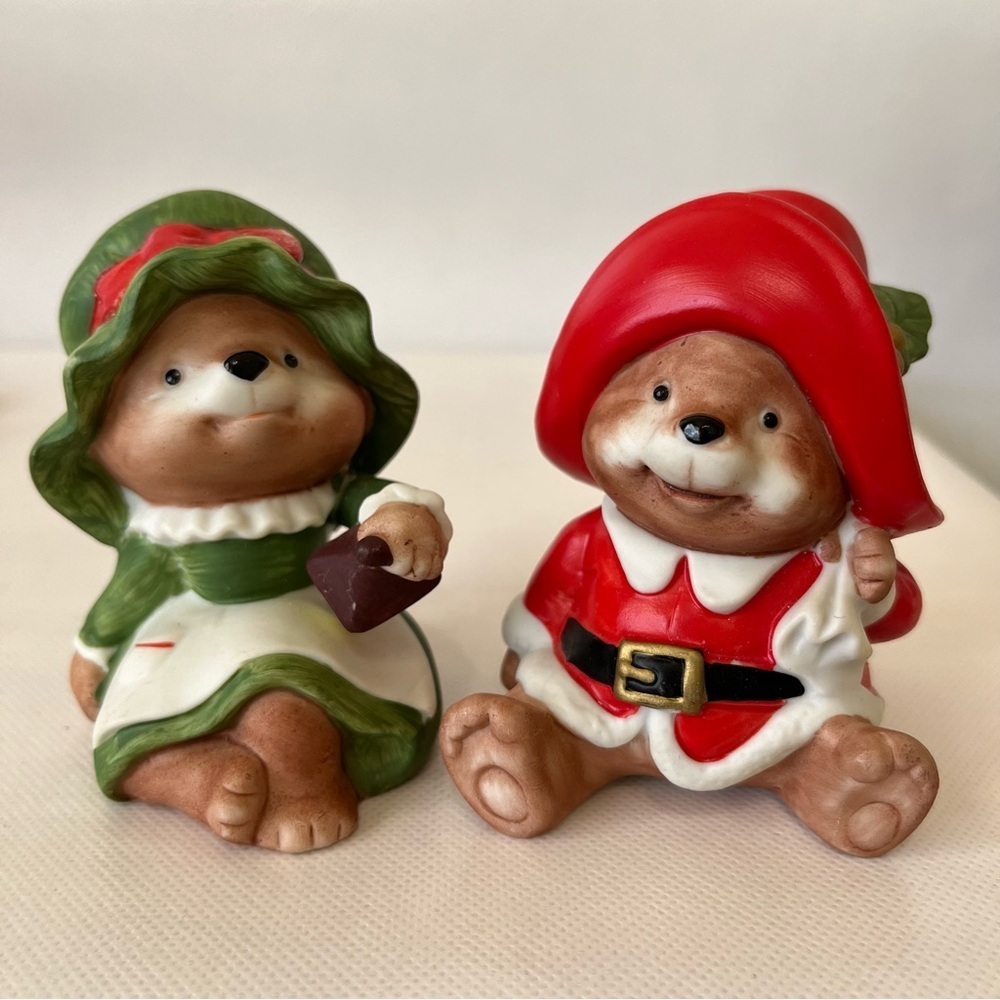 Vintage Homco Christmas Bears Figurines